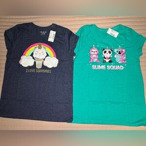 The childrens place blue and Green Graphic Tee bundle $21 value size L NWT
